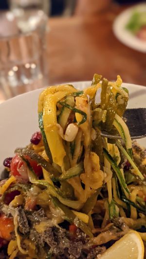 Raw noodle dish at Vantra Vegan in London