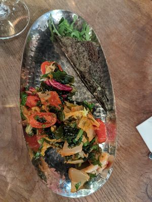 Kimchi salad starter at Vantra Vegan in London