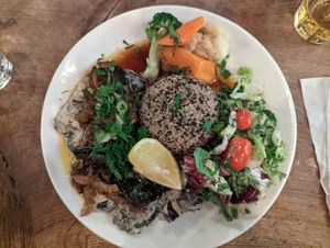 Mushroom option at Vantra Vegan in London