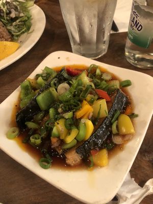 Teriyaki ‘fish’   at Vantra Vegan in London