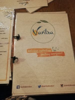 Menu at Vantra Vegan in London