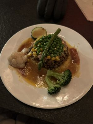 Lentils and mash (rice comes separately)  at Vantra Vegan in London