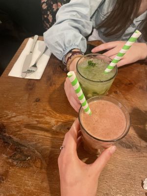 Smoothies and mojito  at Vantra Vegan in London