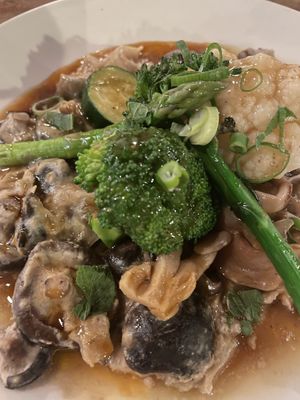 Mushroom dish  at Vantra Vegan in London