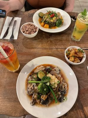 Magic mushroom and lentil dish   at Vantra Vegan in London