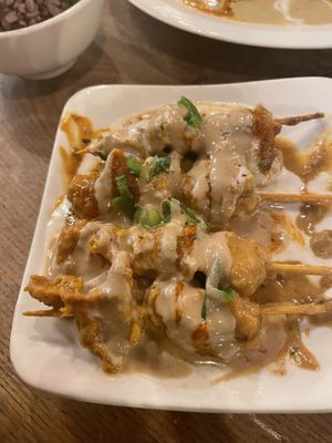Satay skewers   at Vantra Vegan in London