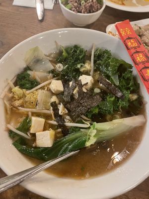Miso noodle dish   at Vantra Vegan in London