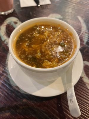 Vegan kimchi soupp  at Vantra Vegan in London