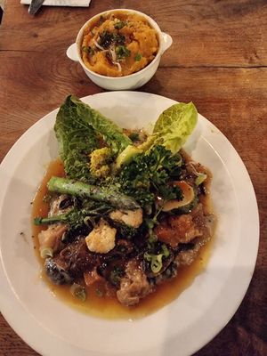 Magical mushroom with mashed potato at Vantra Vegan in London