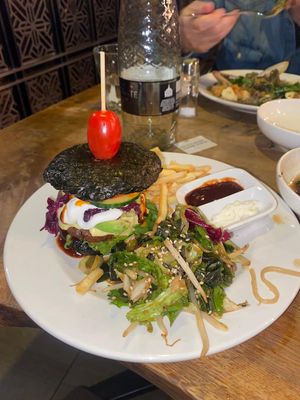 Sushi burger at Vantra Vegan in London