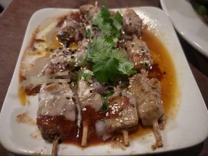 Chicken satay  at Vantra Vegan in London