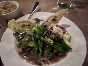 Magic mushrooms and mash  at Vantra Vegan in London