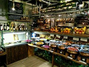 You take the food here yourself - buffet style  at Vantra Vegan in London