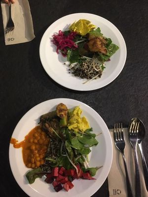 A lots of raw food options  at Vantra Vegan in London