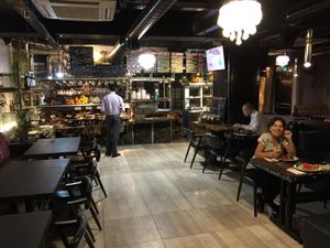 Eating in Vantra Lougevity at Soho, London. All vegan restaurant. at Vantra Vegan in London