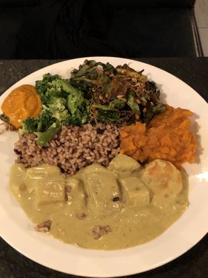 Combined dish own served at Vantra Vegan in London