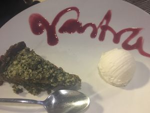 Raw apple pie  at Vantra Vegan in London