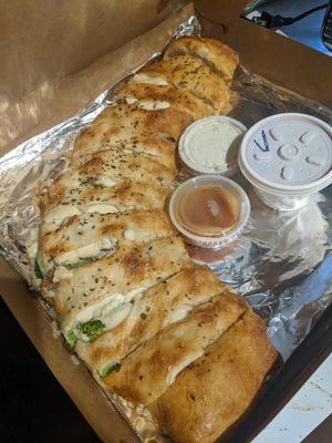 Vegan Chicken Broccoli Boli at Stromboli's Restaurant in Rochester