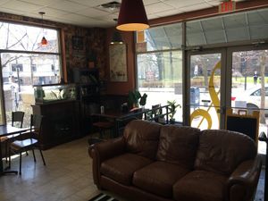 Comfy seating inside at Stromboli's Restaurant in Rochester