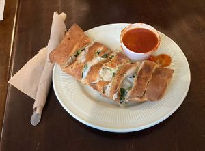 Vegan Stromboli at Stromboli's Restaurant in Rochester