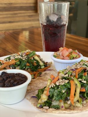 Tacos veganos at Green Papaya in Tamarindo