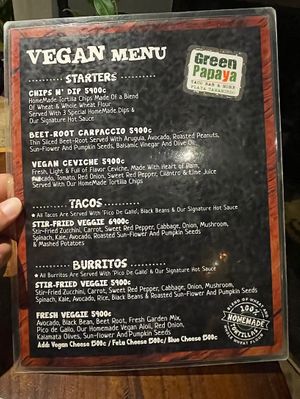   at Green Papaya in Tamarindo