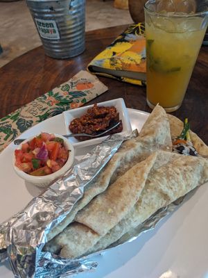 Veggie stir fry burrito at Green Papaya in Tamarindo