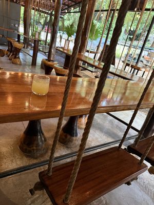 Rope swings, and margaritas!  at Green Papaya in Tamarindo