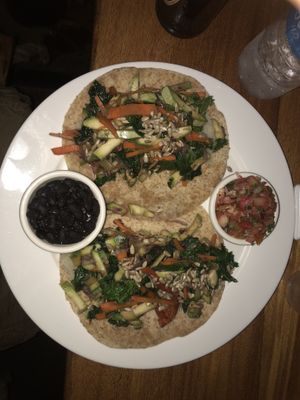 Delicious vegan tacos at Green Papaya in Tamarindo