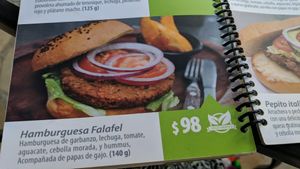felafel burger at Cafe Jade in Palenque