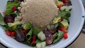ensalada con quinoa at Cafe Jade in Palenque