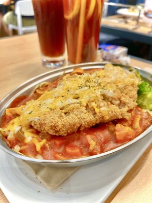 Vegan cheese and porkless cutlet  at Green Common - Park Central in New Territories