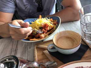 Vegan loaded sweet potato.  at Love Thy Neighbour in Liverpool
