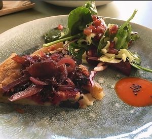 Quiche of Portobello and Caramelized Onion + Salads
Quiche de Portobello e Cebola Roxa Caramelizada  at O Antigo Talho in Lisbon