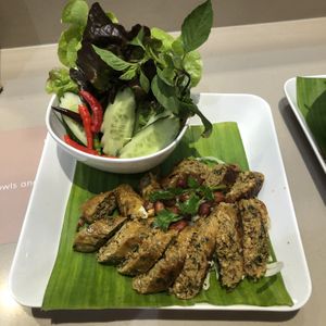 Sausage salad at V Secret Street Food - Food Stall in Chiang Mai