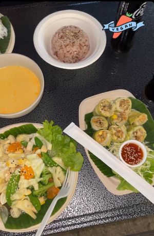 Curry, stir fry and cabbage rolls   at V Secret Street Food - Food Stall in Chiang Mai