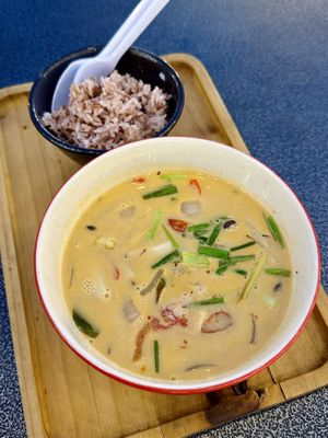 Vegan tom yum mushroom (75 THB)  at V Secret Street Food - Food Stall in Chiang Mai