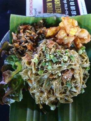 Green noodles at V Secret Street Food - Food Stall in Chiang Mai