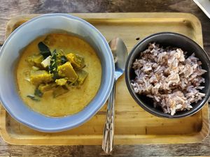 Pumpkin tofu curry (80 THB)  at V Secret Street Food - Food Stall in Chiang Mai