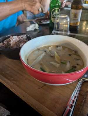 vegan tom yum mushrooms (rice included) - 80 Baht at V Secret Street Food - Food Stall in Chiang Mai