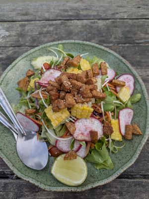 Fresh Tempeh Veggie Salad at V Secret Street Food - Food Stall in Chiang Mai