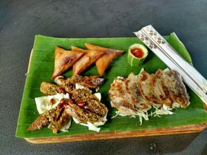 Chiang Mai Sausage + Gyoza & Samusa at V Secret Street Food - Food Stall in Chiang Mai