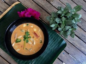Vegan Tom yam soup at V Secret Street Food - Food Stall in Chiang Mai