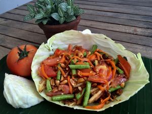 Crispy papaya salad... my version of Som Tum :) at V Secret Street Food - Food Stall in Chiang Mai
