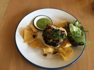 vegan arepa at Fiery Deli in Chermside