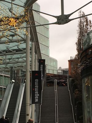 Restaurant is on level above the shopping centre  at Wagamama - Cardinal Place in London