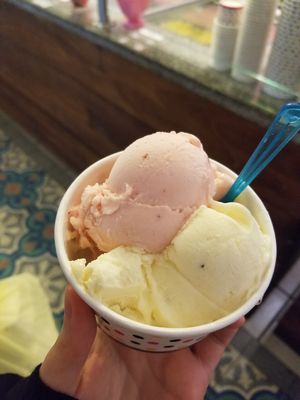 Strawberry and passionfruit sorbet at Lix in Puerto Vallarta