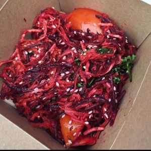 beetroot and carrot salad at Henderson's Restaurant in Edinburgh