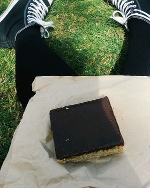 Chocolate Flapjack at Henderson's Restaurant in Edinburgh