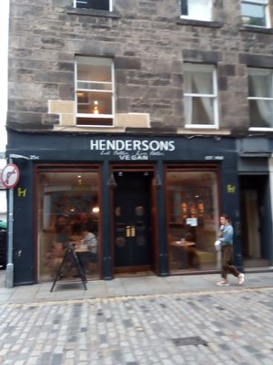 Another entrance at Henderson's Restaurant in Edinburgh